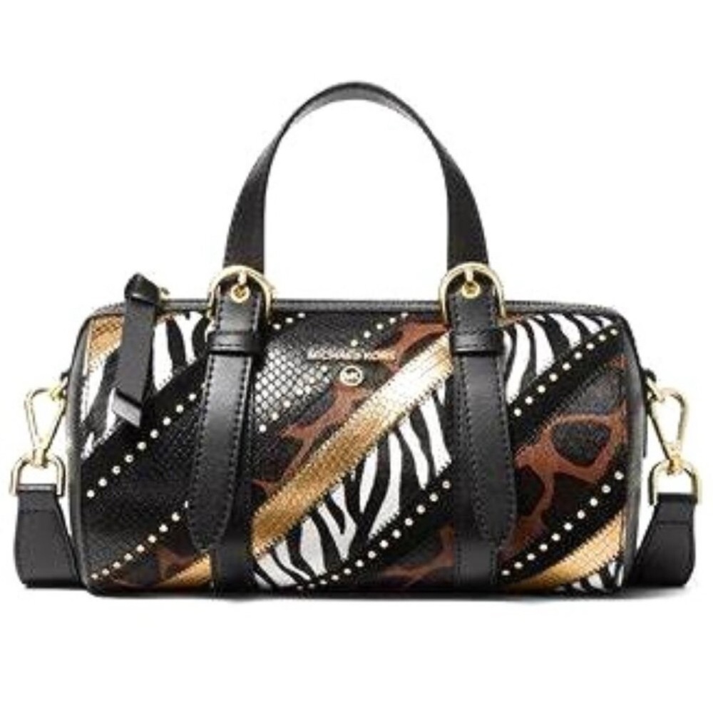 Michael Kors Stanton Medium East West Leather Barrel Messenger Like New